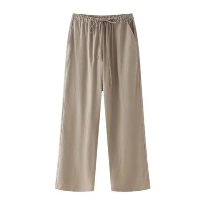 Elegantes Zweiteiler Set mit Bindegürtel und weiter Hose – Moderner Alltagsstil