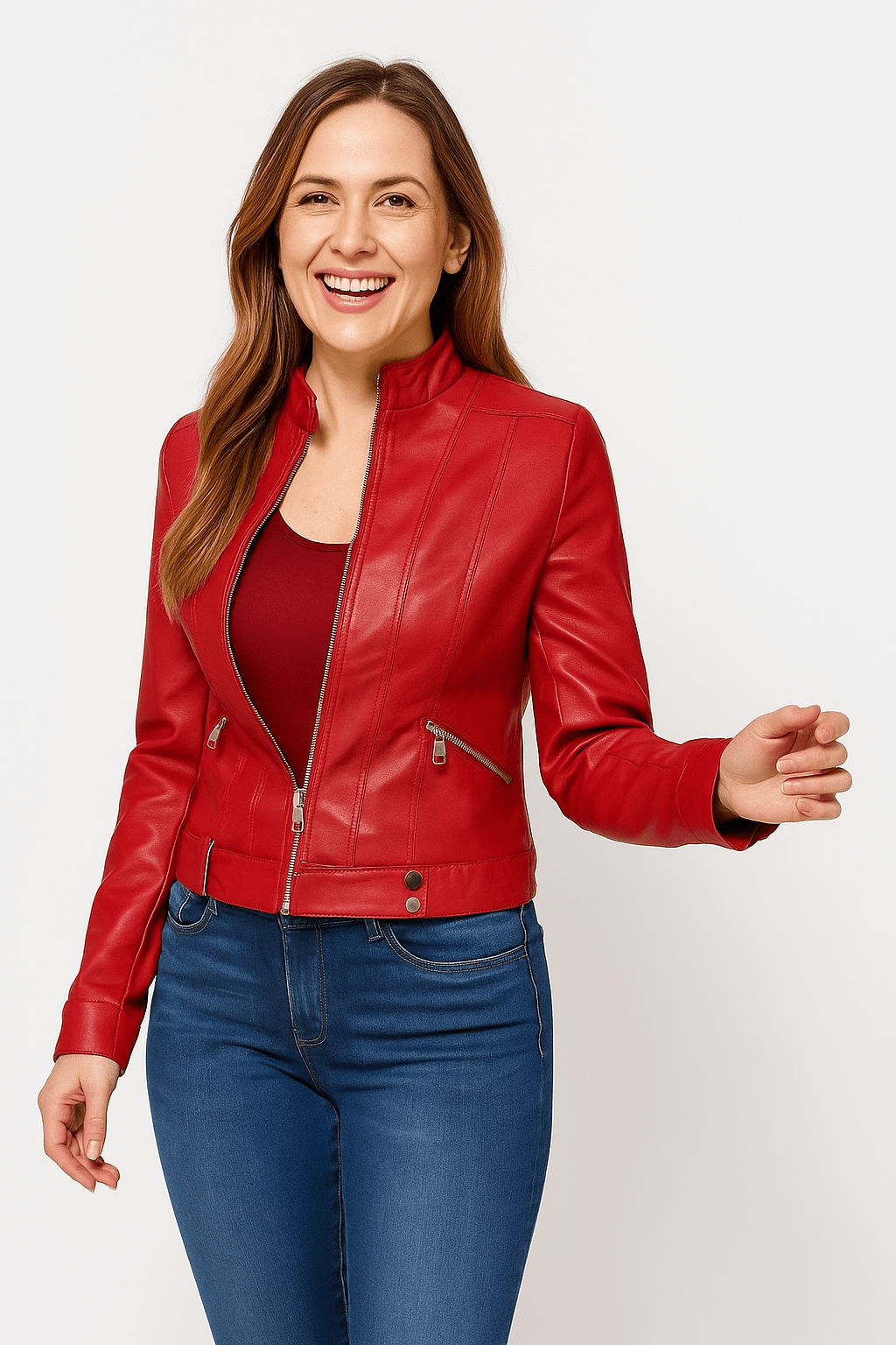 Elegante Damen Bikerjacke mit tailliertem Schnitt und modernem Design