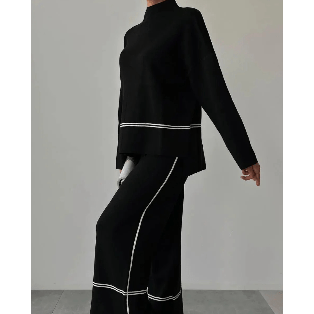 Elegantes Zweiteiler Set mit Pullover und Hose – Moderner Freizeitlook