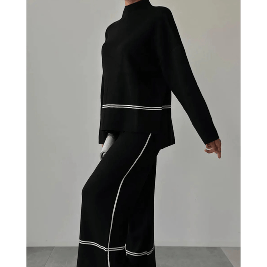 Elegantes Zweiteiler Set mit Pullover und Hose – Moderner Freizeitlook