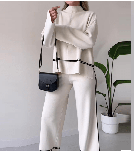 Elegantes Zweiteiler Set mit Pullover und Hose – Moderner Freizeitlook