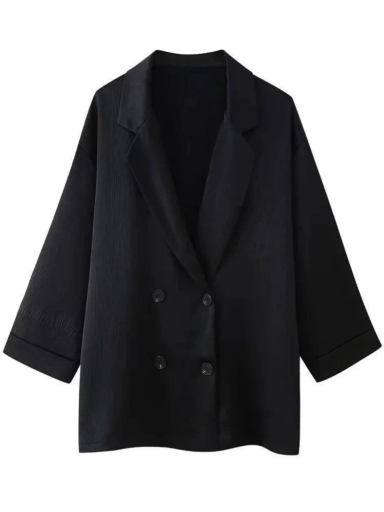 Elegantes Zweiteiler Set mit Blazer und weiter Hose – Moderner Business- & Freizeitlook