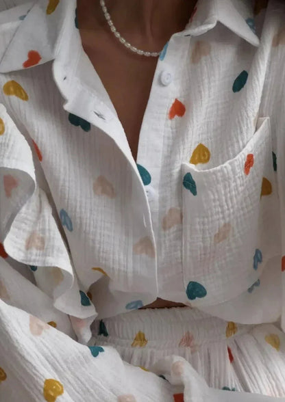 Amira | Herz-Print Zweiteiler-Set – Perfekt für entspannte Sommertage