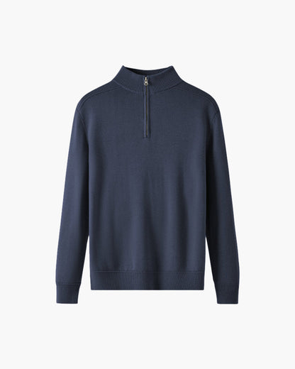 Weston | Half Zip Stehkragen Herrenpullover aus Merinowolle