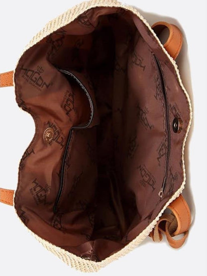 Mira | Große Strohtasche mit langen Tragehenkeln & Deko-Pompon – Sommerlicher Shopper aus Naturmaterial