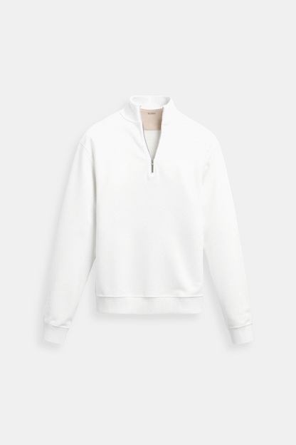 Minimalistischer Sweatshirt mit Reißverschlusskragen