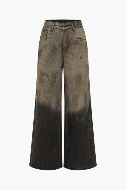 Emmi | Trendige Wide Leg Ombre-Jeans