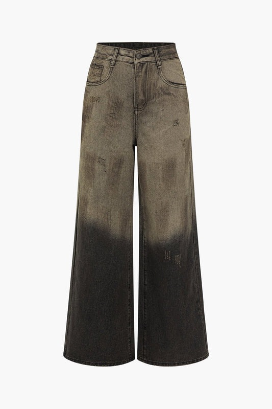 Emmi | Trendige Wide Leg Ombre-Jeans