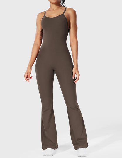 Serafina | Backless Flare Jumpsuit mit verstellbaren Trägern